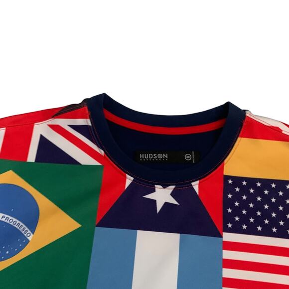 Hudson Outerwear Men's Size 2X Short Sleeve All Over World Flags T-Shirt - Picture 14 of 15